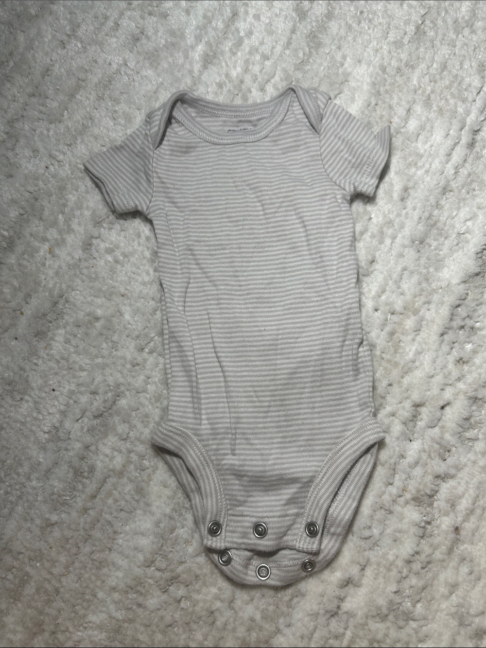 Carter's Soft Gray & White Striped Baby One-Piece